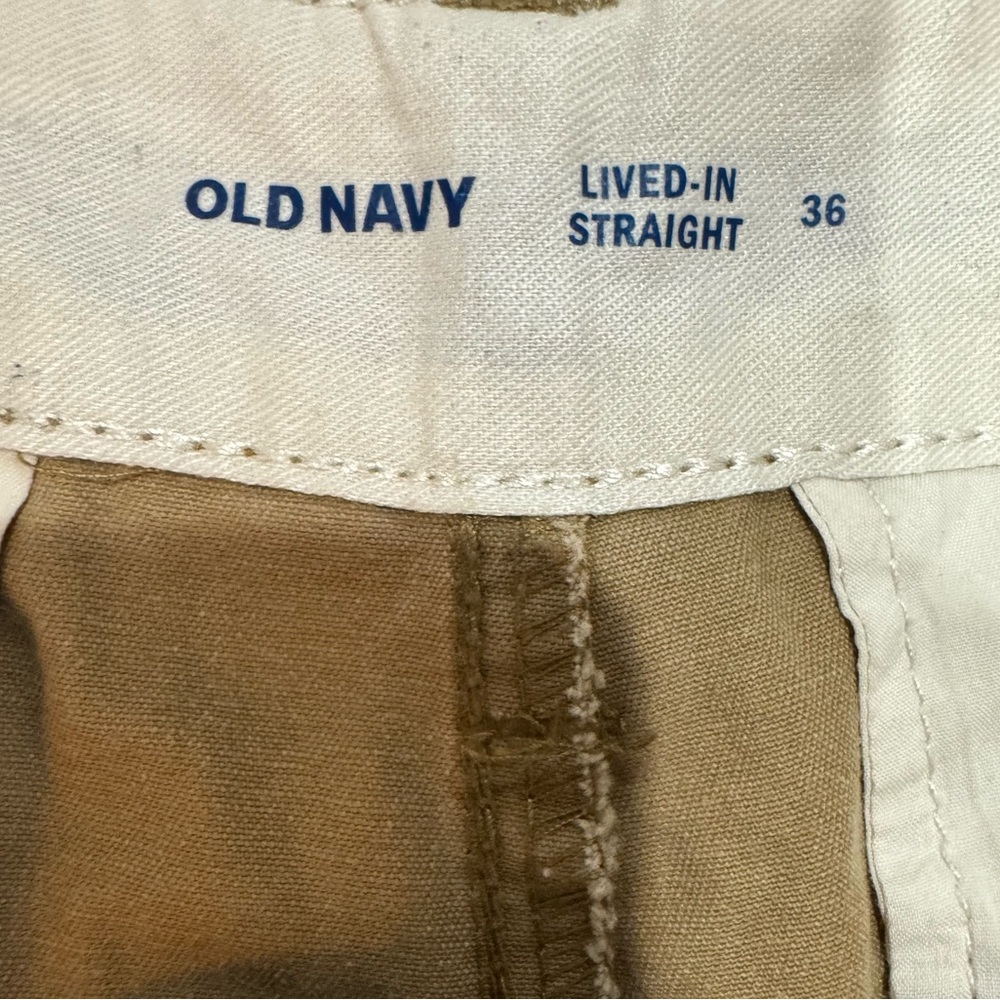 Old Navy Men’s Khaki Shorts Lived-In Straight Tan Size 36 Casual - Picture 4 of 8